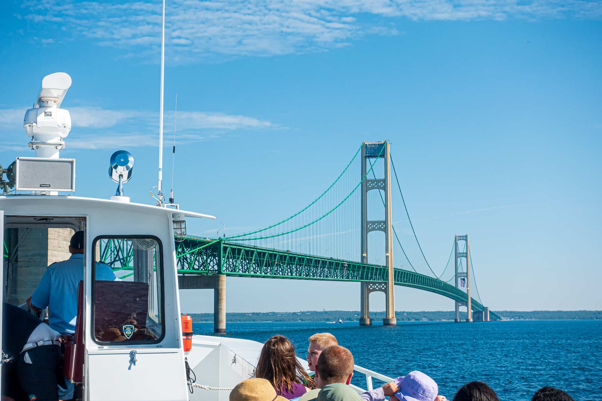 Heading to Mackinac Island from the Ferry while going under Mighty Mac