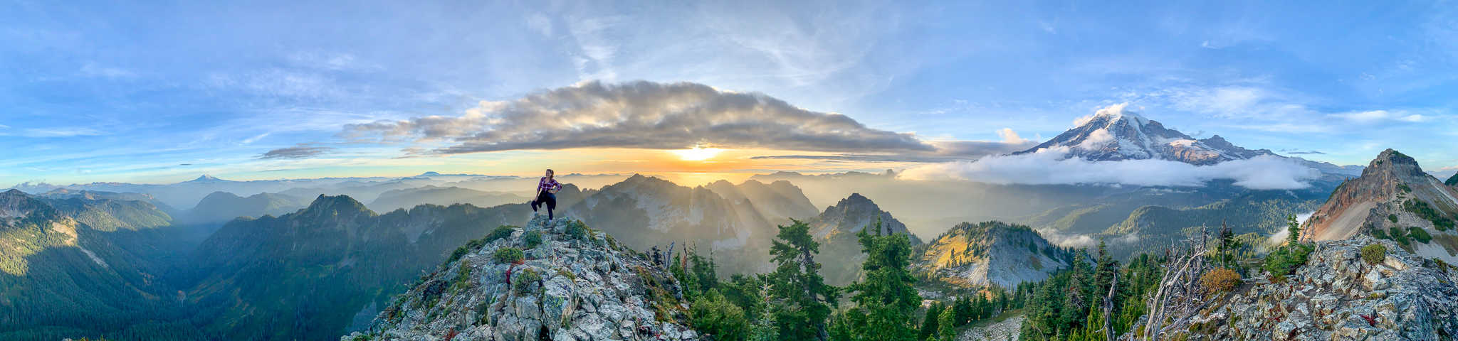 Cindy at Rainier National Park Pano