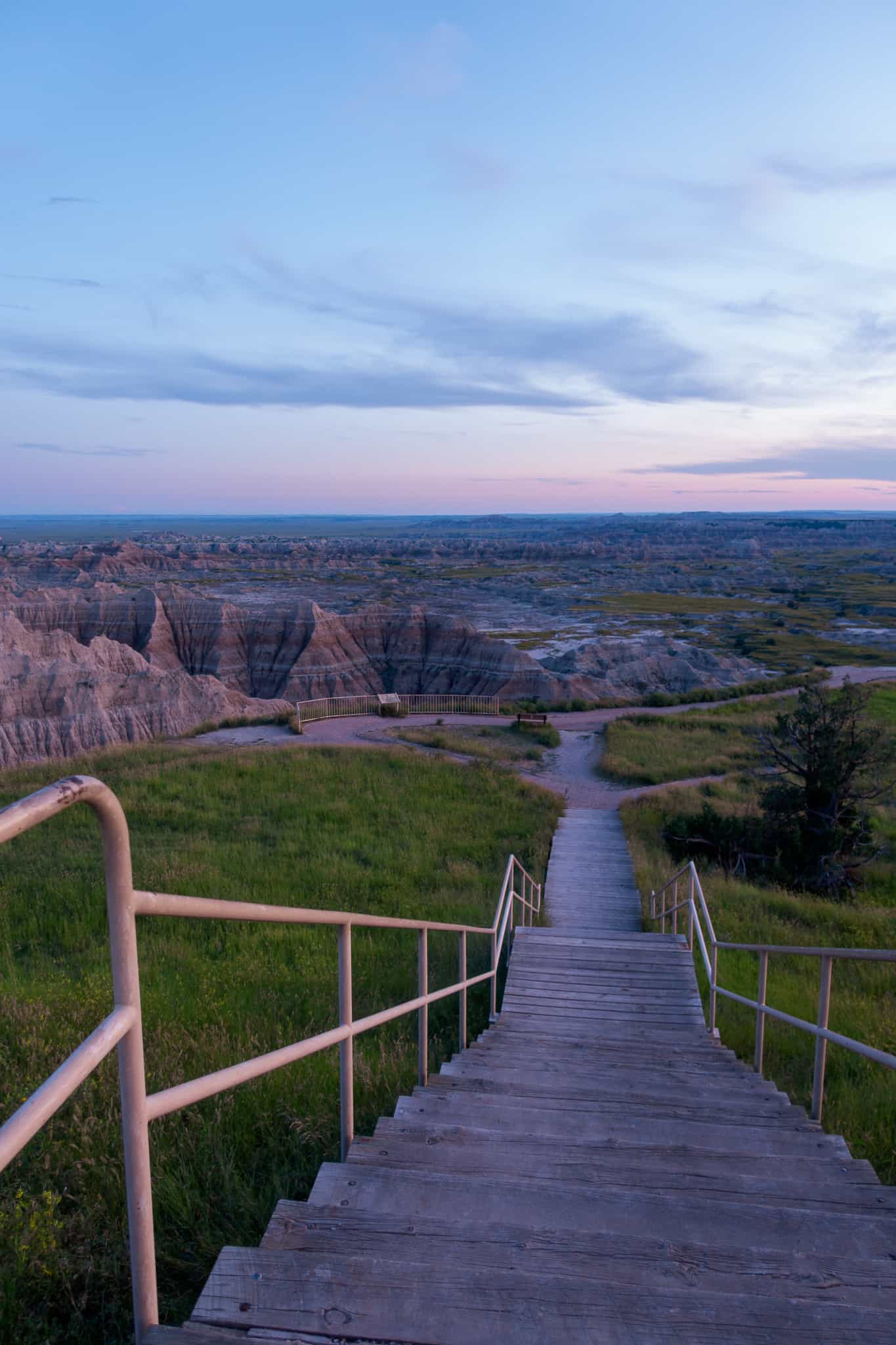 Badlands National Park Sunset at Pinnacles Overlook Stairs