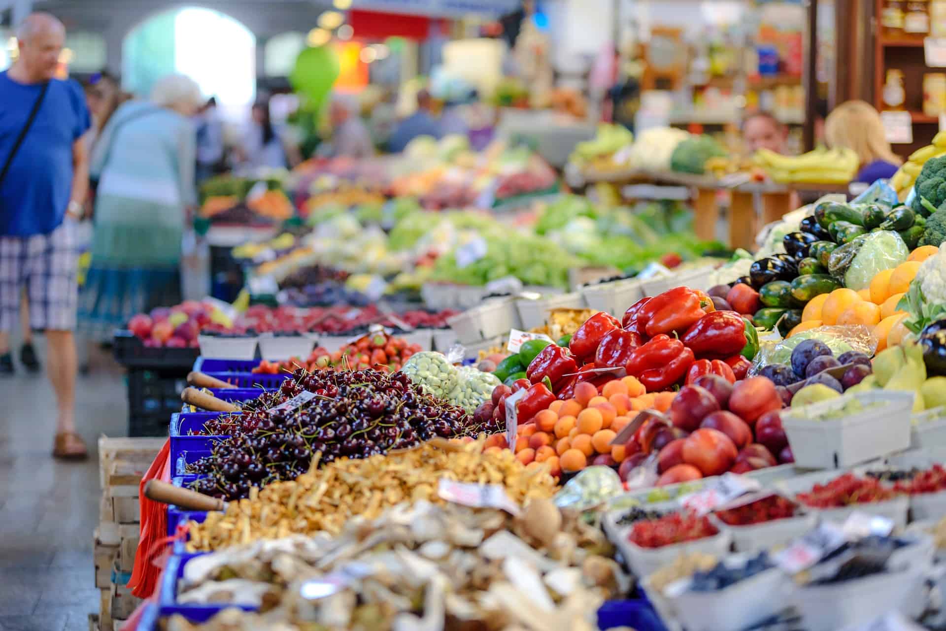 produce section of grocery store