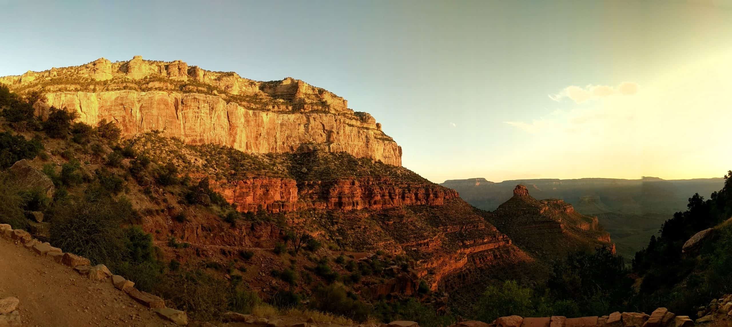 View of the Grand Canyon from trail