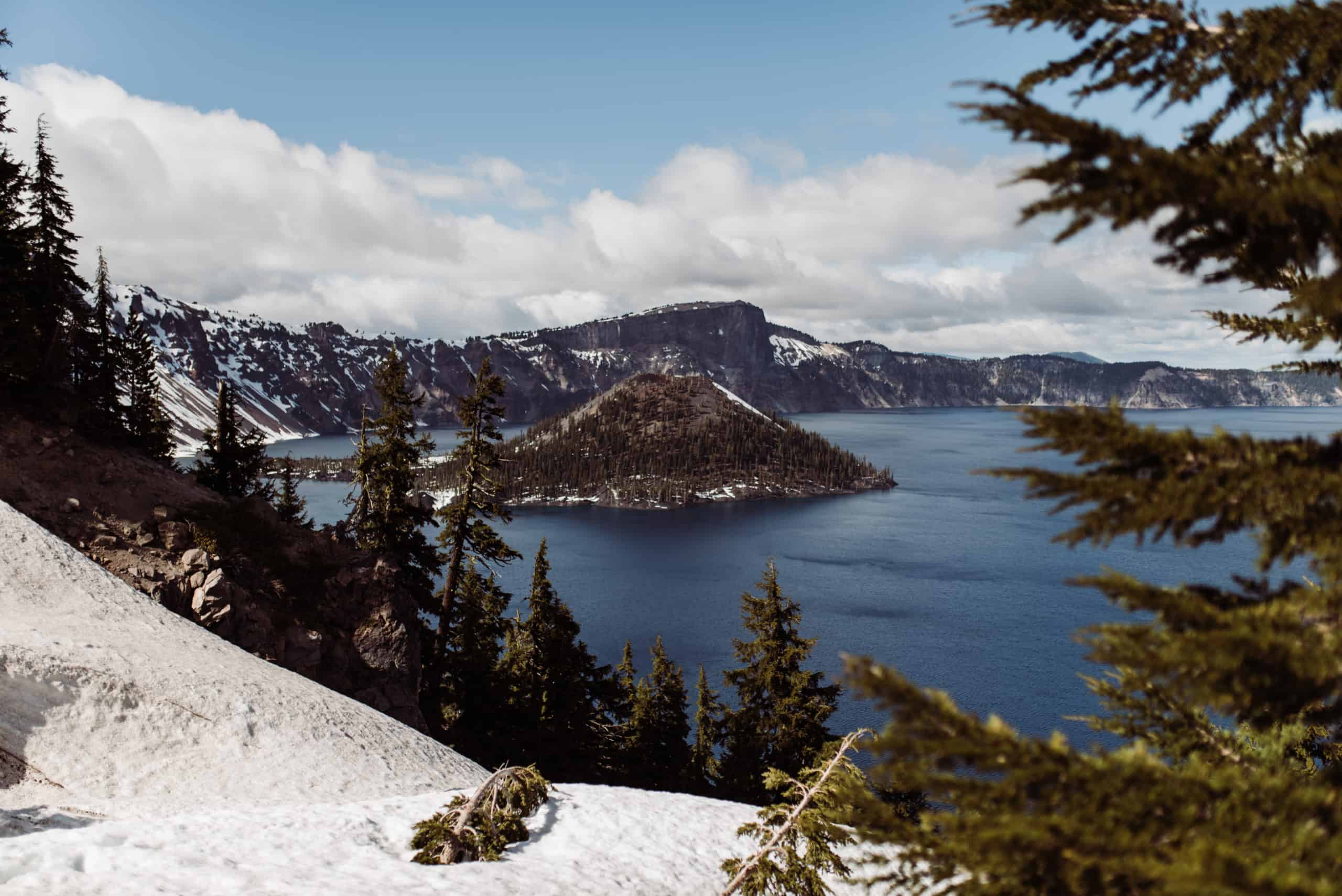 Crater Lake National Park in the snow