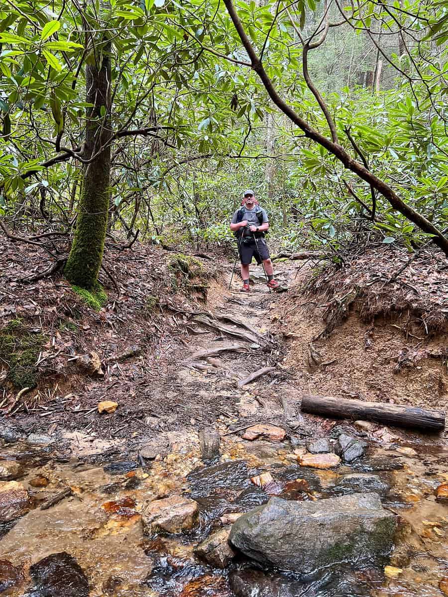 Barrett hiking on the Appalachian Trail