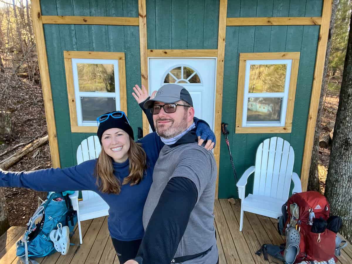 Cindy and Barrett at their mini private cabin at Above the Clouds