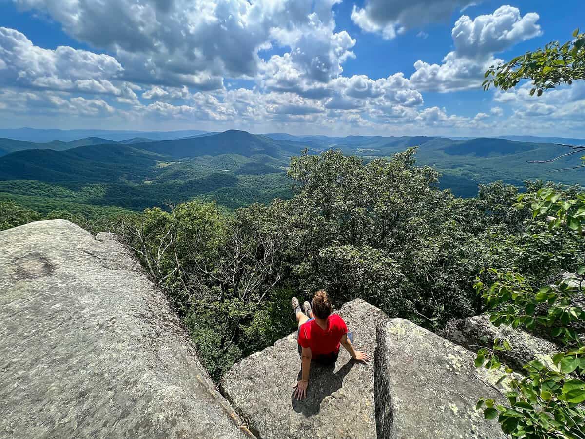 A lookout spot near the McAfee Knob hike on the triple crown trail