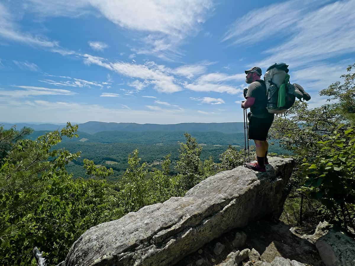 A lookout spot near the McAfee Knob hike on the triple crown trail