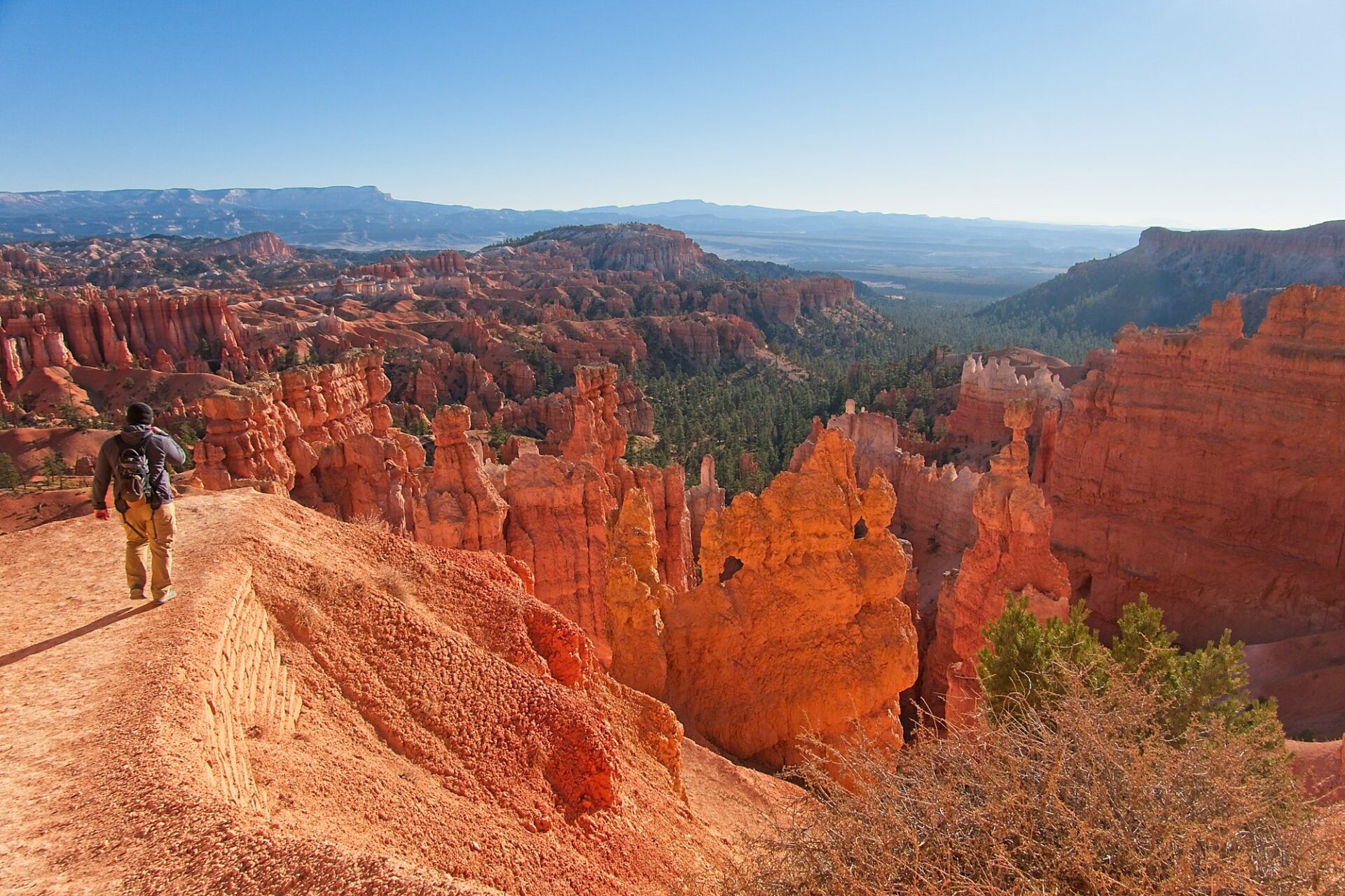 Barrett on Navajo Loop Trail Before Peekaboo Trail - one of the best Bryce Canyon hikes