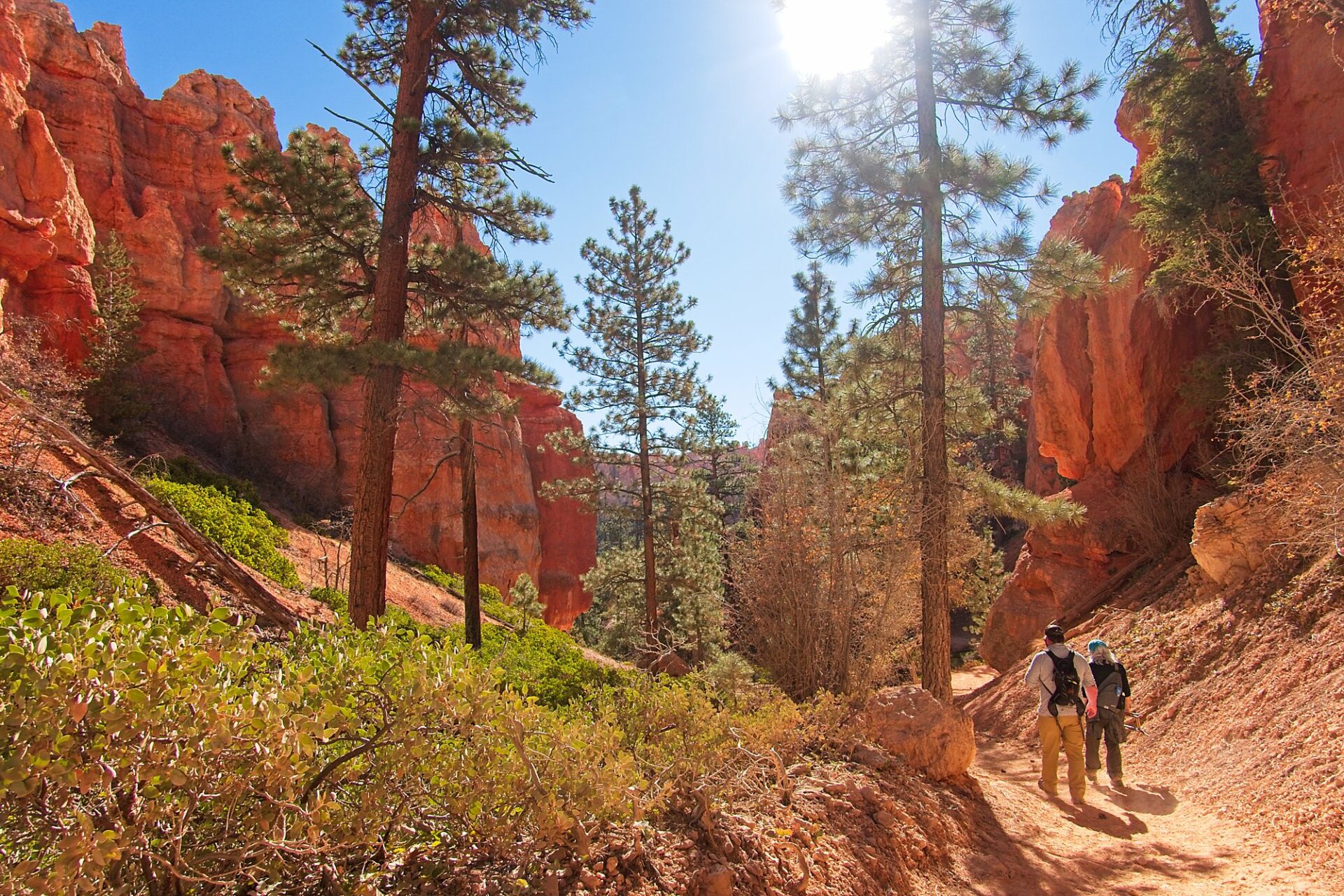 Barrett and My Mom on the Peekaboo Trail - one of the best Bryce Canyon hikes