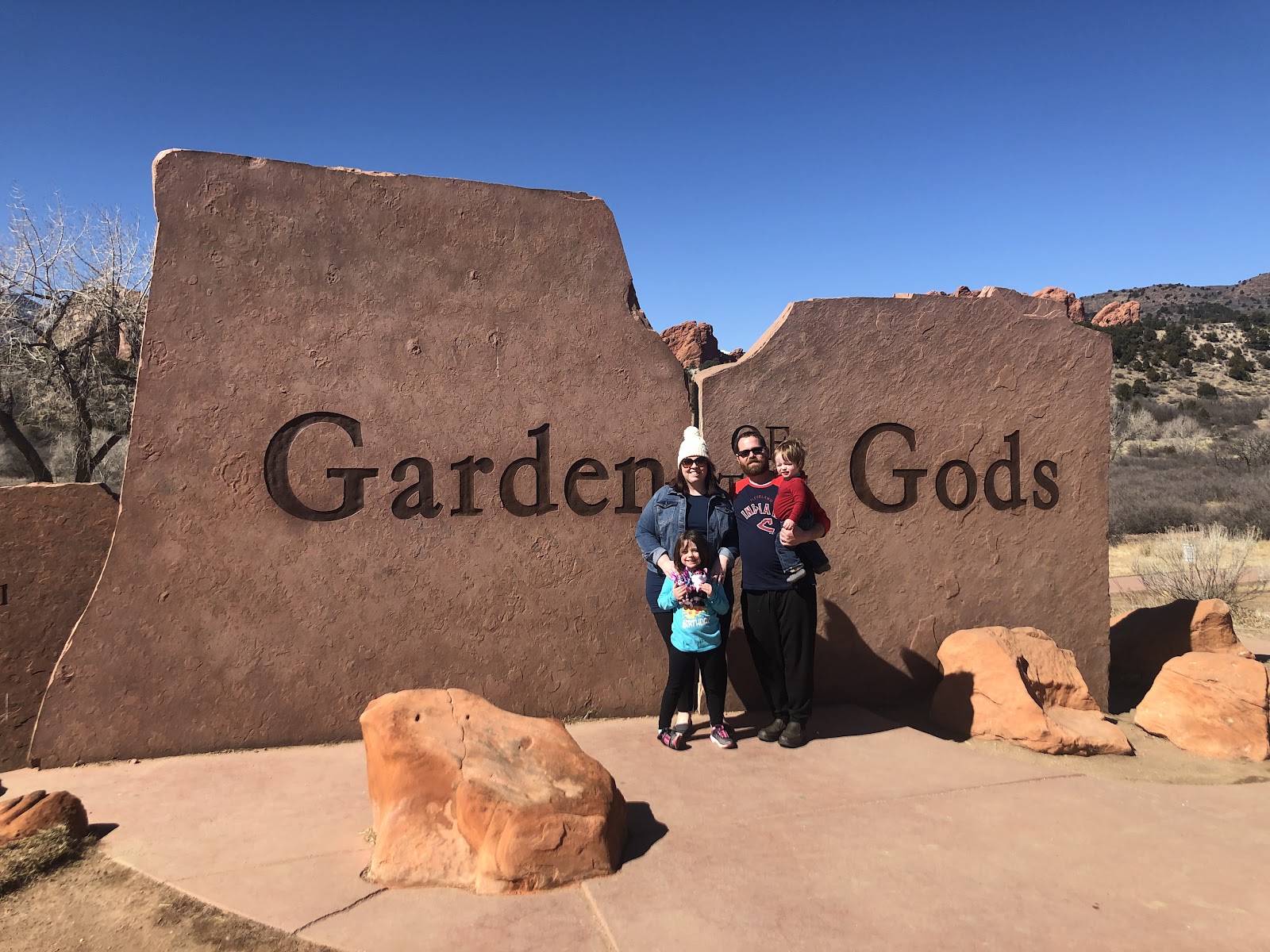 Family visiting Garden of the Gods