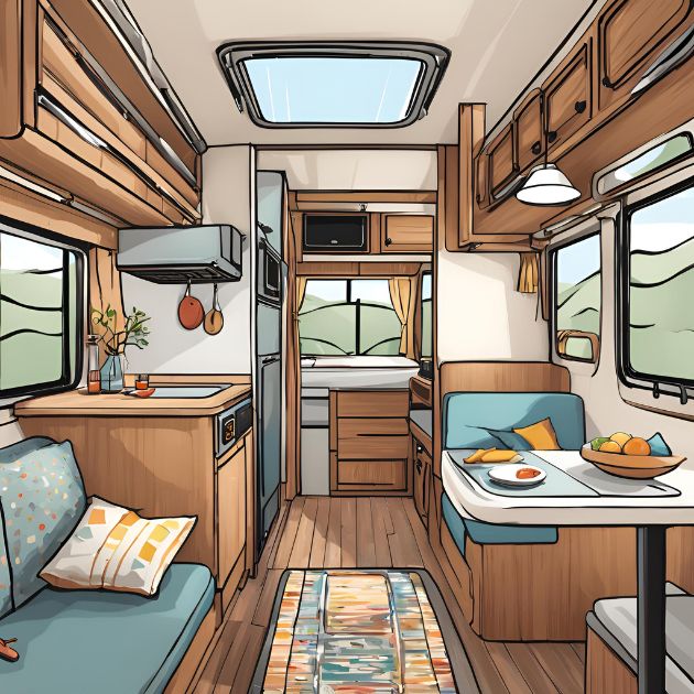 A sketch of an RV interior 