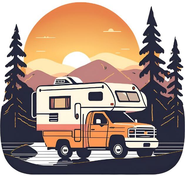 A truck camper RV