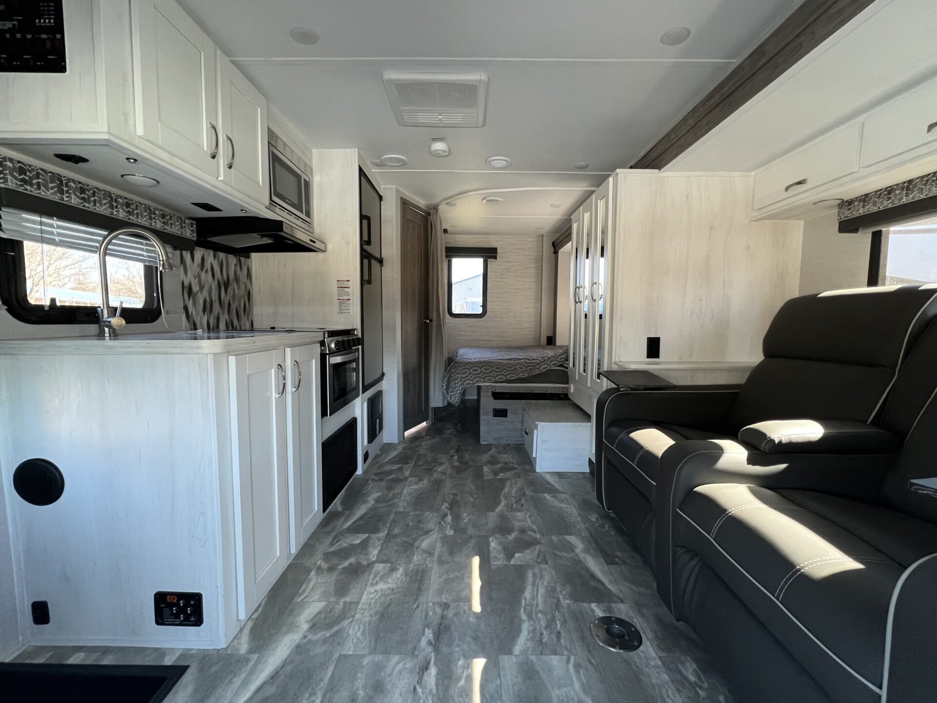 The interior layout of an RV