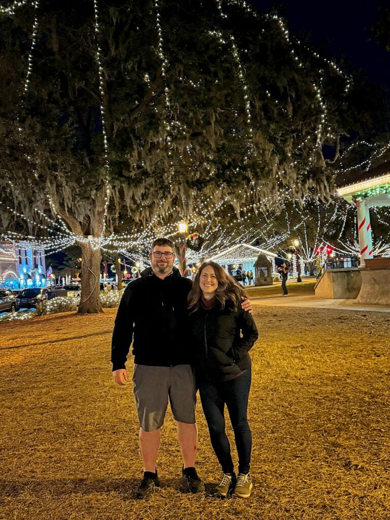 Cindy and Barrett at Nights of Lights in St Augustine