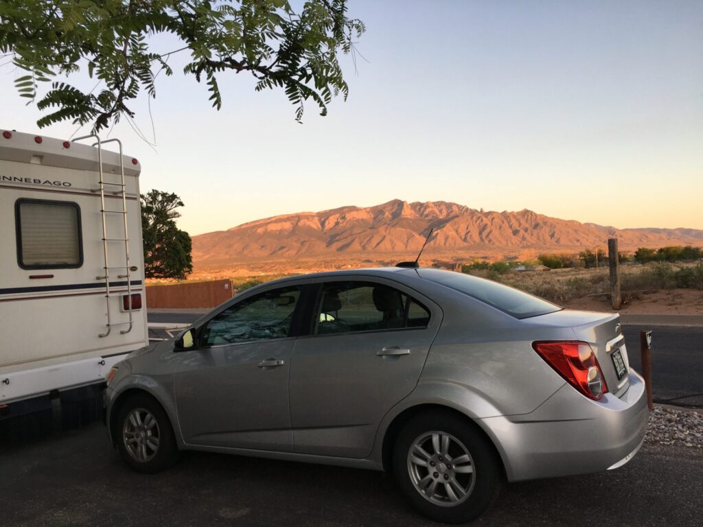 View from our campsite in Rio Rancho, Best Places to Camp in New Mexico